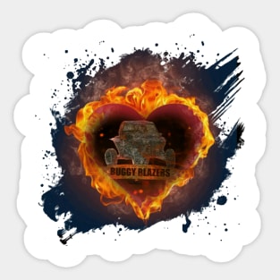 Buggy Blazers fire heart splatter Sticker